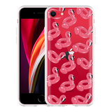 Hoesje geschikt voor iPhone SE 2020 - Inflatable Flamingos