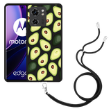 Hoesje met koord Zwart geschikt voor Motorola Edge 40 Avocado's