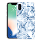 Hoesje geschikt voor iPhone Xs - Blue Marble Hexagon