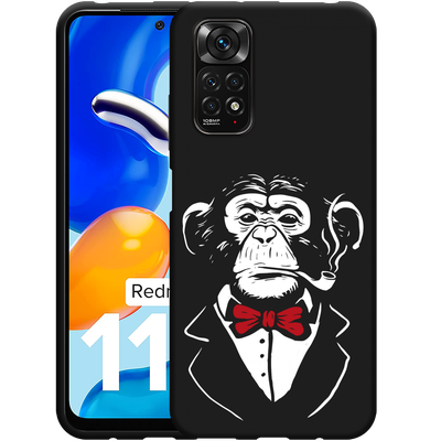Cazy Hoesje Zwart geschikt voor Xiaomi Redmi Note 11/11S - Smoking Chimp