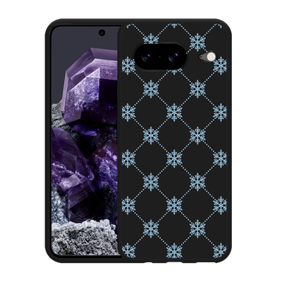 Cazy Hoesje Zwart geschikt voor Google Pixel 8 Snowflake Pattern