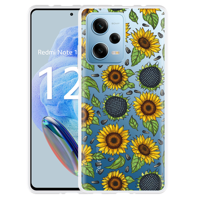 Cazy Hoesje geschikt voor Xiaomi Redmi Note 12 Pro 5G Sunflowers