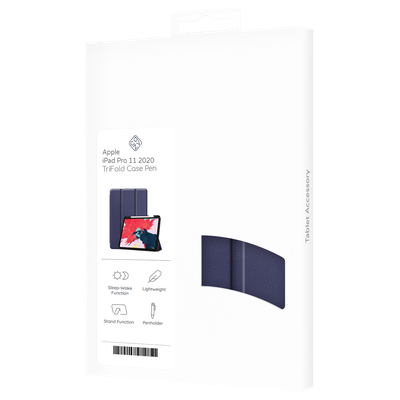 Cazy TriFold Hoes met Penhouder geschikt voor iPad Pro 11 2020 (2nd Gen) - Blauw