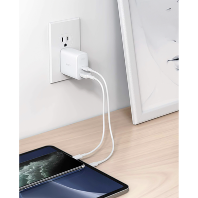Aukey PA-F3S-W Dual Port Power Delivery Wall Charger 32W (White)