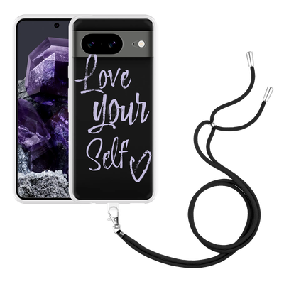 Cazy Hoesje met koord geschikt voor Google Pixel 8 Love Yourself