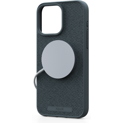 Njord Collections Fabric Hoesje geschikt voor iPhone 15 Pro Max - Premium Stof - 100% gerecycled materiaal - Dark Grey