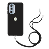 TPU Hoesje met Koord geschikt voor Motorola Edge 30 Pro - Zwart