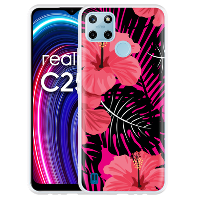 Cazy Hoesje geschikt voor Realme C25Y - Tropical Flowers