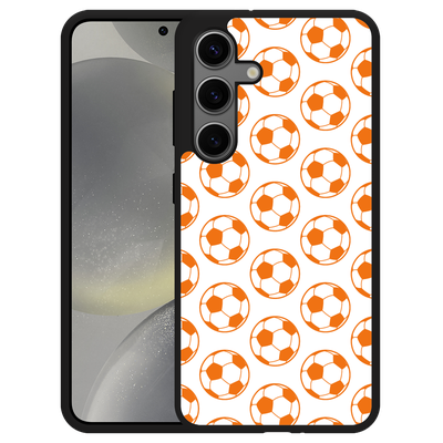 Cazy Hardcase Hoesje geschikt voor Samsung Galaxy S24 Orange Soccer Balls