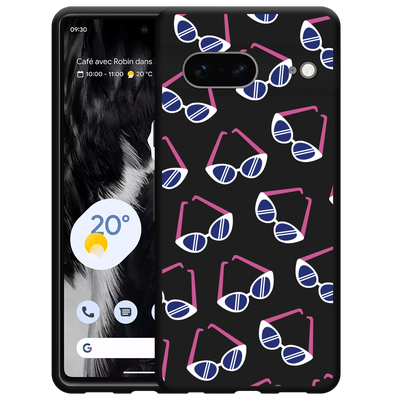 Cazy Hoesje Zwart geschikt voor Google Pixel 7 - Retro Zonnebrillen I