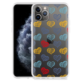 Hoesje geschikt voor iPhone 11 Pro - Doodle hearts