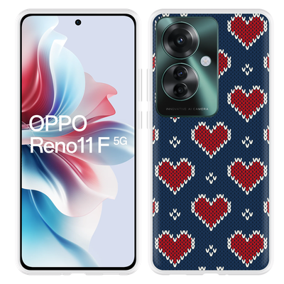 Cazy Hoesje geschikt voor Oppo Reno11 F Gebreide Hartjes