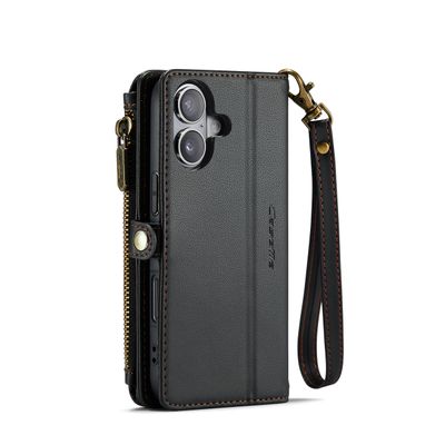 Caseme Case iPhone 16 - Crossbody Wallet Case - Black