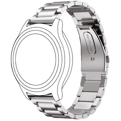 Cazy Huawei Watch 3 Active 46mm Metalen Bandje - Zilver