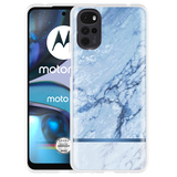 Hoesje geschikt voor Motorola Moto G22 - Blauw Marmer