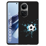 Hoesje Zwart geschikt voor Oppo Reno10 5G Soccer Ball