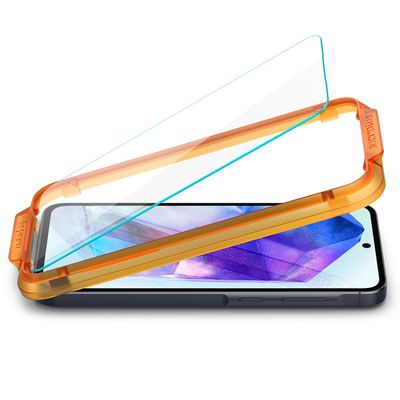 Spigen Screenprotector geschikt voor Samsung Galaxy A55 - Tempered Glas met Montage 2 stuks - Transparant