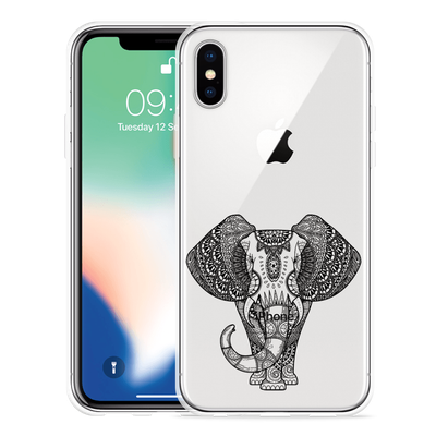 Cazy Hoesje geschikt voor iPhone Xs - Mandala Elephant