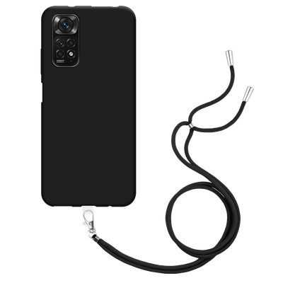Cazy TPU Hoesje met Koord geschikt voor Xiaomi Redmi Note 11/11S - Zwart
