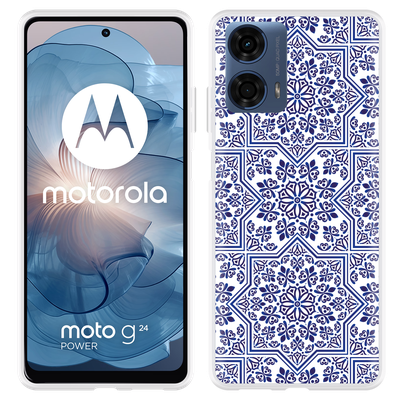 Cazy Hoesje geschikt voor Motorola Moto G04/G04s/G24/G24 Power Delfts Blauw II