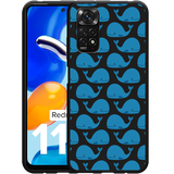 Hoesje Zwart geschikt voor Xiaomi Redmi Note 11/11S - Whales
