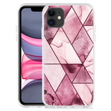 Hoesje geschikt voor iPhone 11 - Roze Marmer Mix