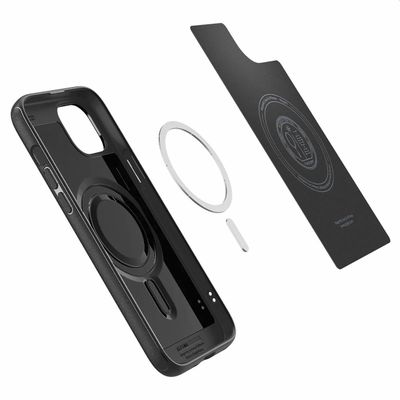 Hoesje geschikt voor iPhone 15 - Spigen Mag Armor Case Magfit - Zwart