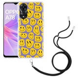 Hoesje met koord geschikt voor Oppo A78 5G Smileys