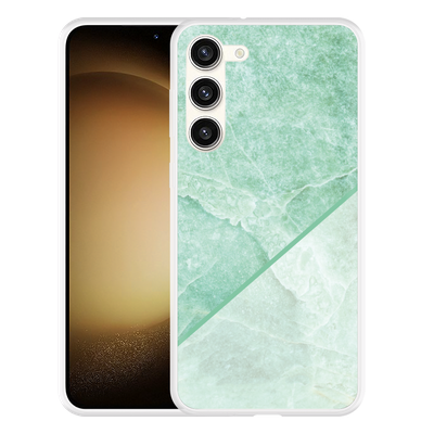 Cazy Hoesje geschikt voor Samsung Galaxy S23+ Green Marble