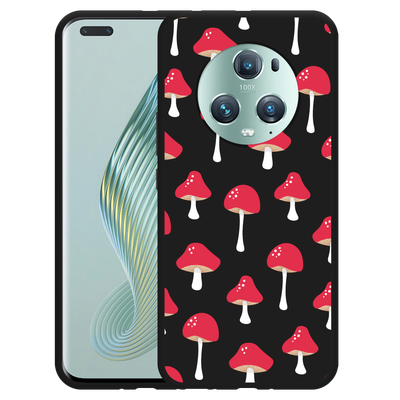 Cazy Hoesje Zwart geschikt voor Honor Magic5 Pro Paddenstoelen