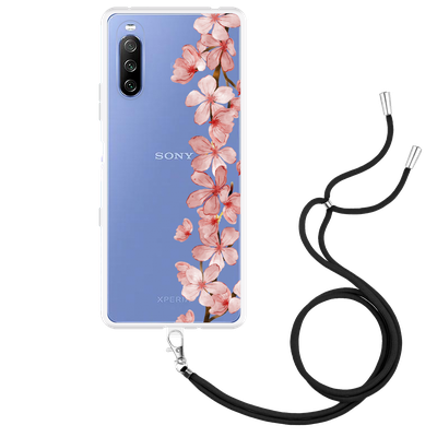 Cazy Hoesje met Koord geschikt voor Sony Xperia 10 III - Flower Branch