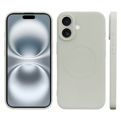 Cazy Soft Color TPU Hoesje geschikt voor iPhone 16 - met Magnetische Ring - geschikt voor Magsafe - Ivory