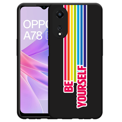 Cazy Hoesje Zwart geschikt voor Oppo A78 5G Be Yourself