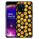 Hoesje Zwart geschikt voor Oppo Find X5 - Emoji