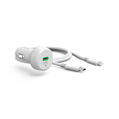 Hama Autolader 20W USB-C naar Lightning - 1 meter - Power Delivery (PD) - Wit