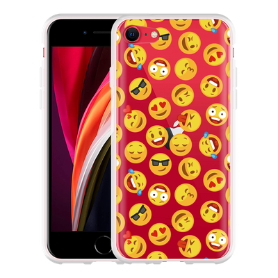 Cazy Hoesje geschikt voor iPhone SE 2020 - Emoji