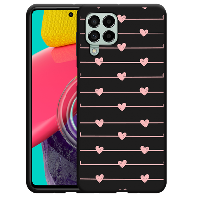 Cazy Hoesje Zwart geschikt voor Samsung Galaxy M53 - Pink Love