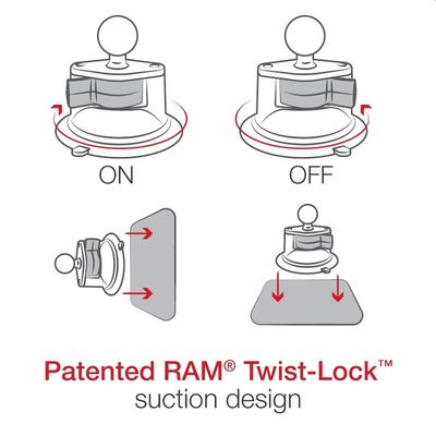 RAM Mounts Twist-Lock Zuigcupbasis met bal