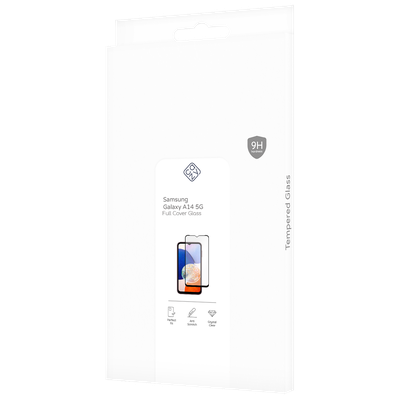 Cazy Full Cover Glass Screen Protector geschikt voor Samsung Galaxy A14 4G/5G - Zwart