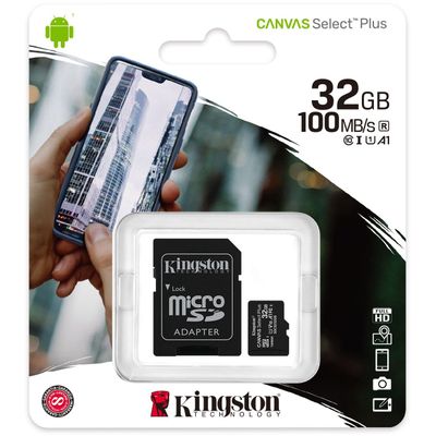 Kingston Canvas Select Plus MicroSDHC Card 10 UHS-I - 32GB
