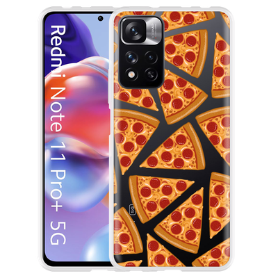 Cazy Hoesje geschikt voor Xiaomi Redmi Note 11 Pro+ - Pizza Party