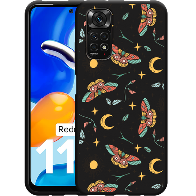 Cazy Hoesje Zwart geschikt voor Xiaomi Redmi Note 11/11S - Magisch Patroon