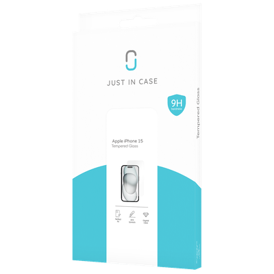 Just in Case iPhone 15 Tempered Glass -  Screenprotector - Clear
