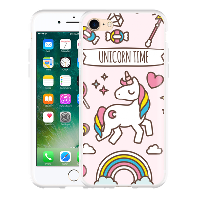 Cazy Hoesje geschikt voor iPhone 7 - Unicorn Time