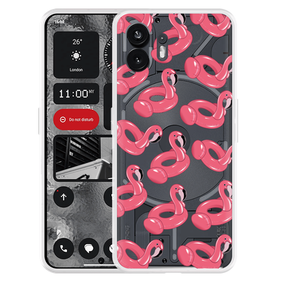 Cazy Hoesje geschikt voor Nothing Phone (2) Inflatable Flamingos