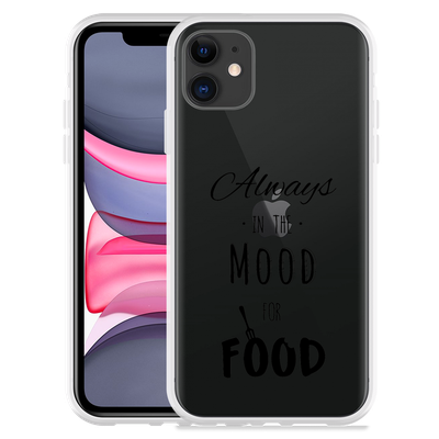 Cazy Hoesje geschikt voor iPhone 11 - Mood for Food Black