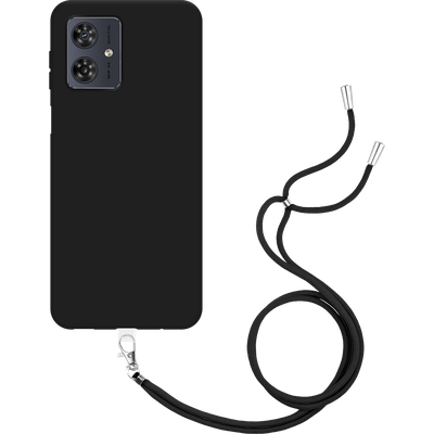 Cazy TPU Hoesje met Koord geschikt voor Motorola Moto G54 5G - Zwart