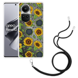 Hoesje met koord geschikt voor Oppo Reno10 Pro 5G Sunflowers