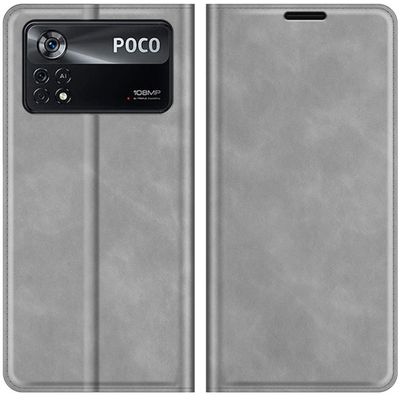 Cazy Wallet Magnetic Hoesje geschikt voor Poco X4 Pro - Grijs