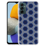 Cazy Hoesje geschikt voor Samsung Galaxy M23 - Blauwe Hexagons